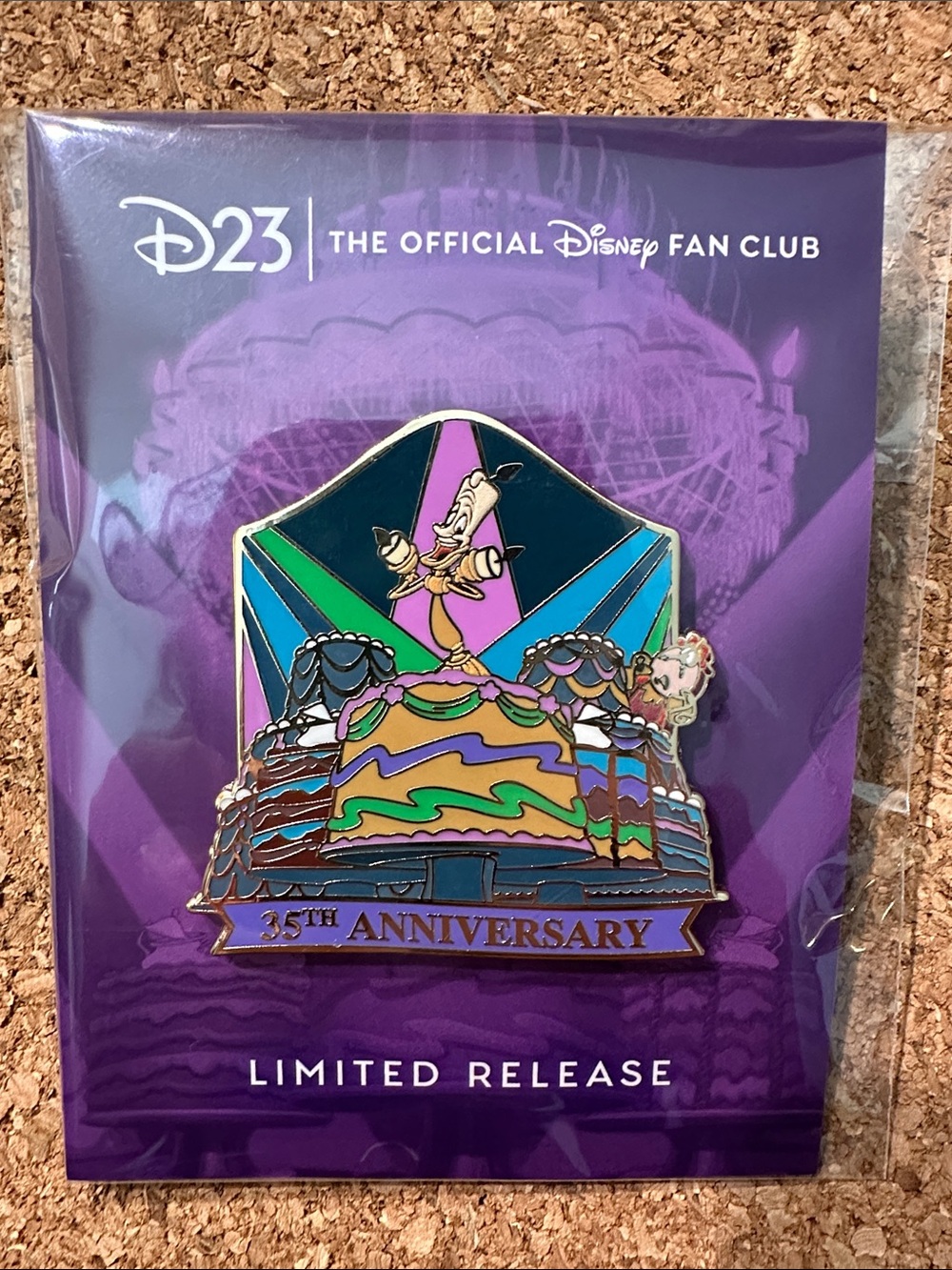 D23 Limited Release Beauty & the Beast 36th Anniversary Pin